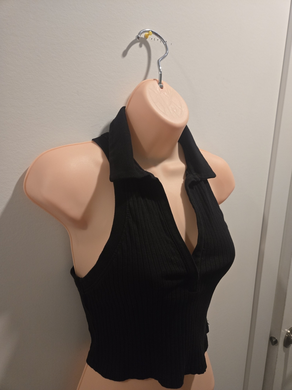 Zara Black Ribbed Collared Tank - Picture 4 of 6